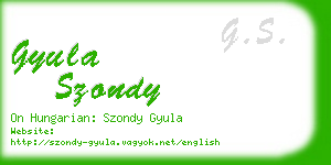 gyula szondy business card